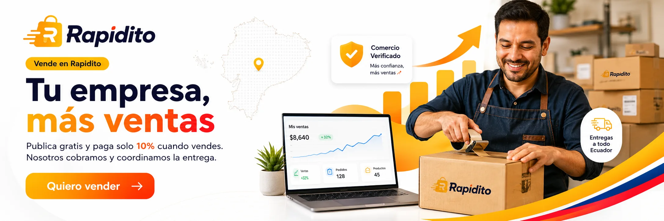 Vende en Rapidito, tu empresa más ventas