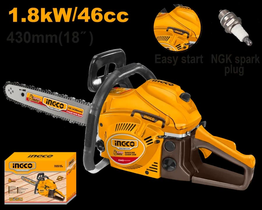 Motosierra A Gasolina DE18" (3100RPM) INGCO