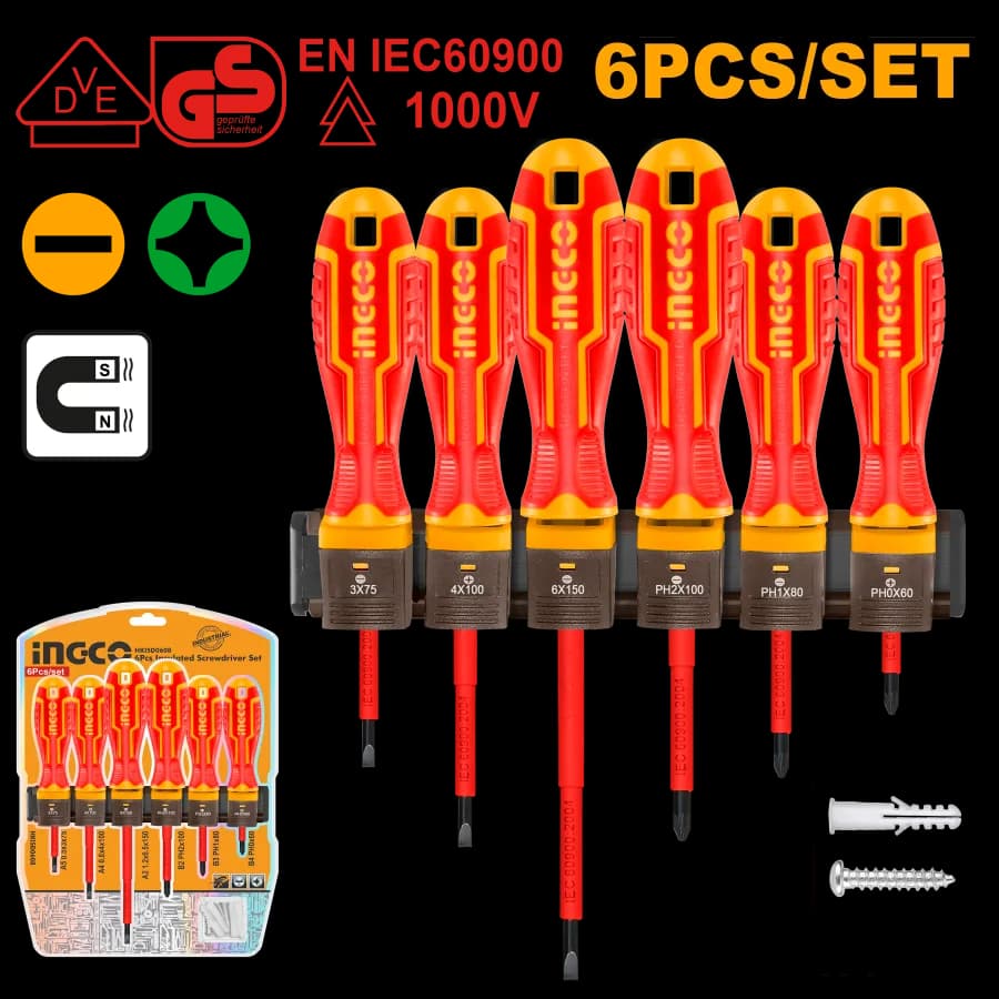 Set Destornilladore S Aislados 6PCS INGCO
