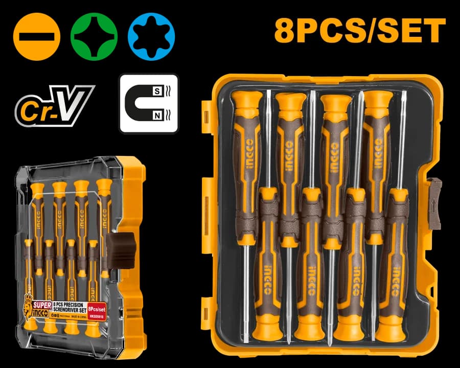 Set Destornilladores Precision 8PCS Industrial INGCO