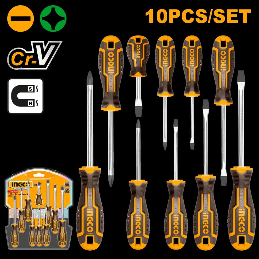 Set Destornilladore S 10PCS Industrial INGCO