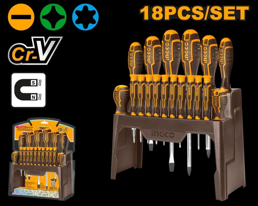 Set DE Destornilladore S 18 Pzas INGCO
