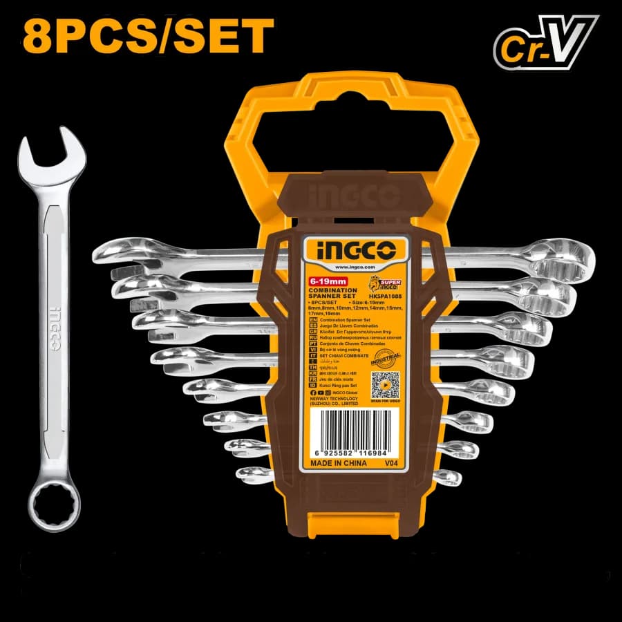 Set Llaves Boca- Corona 8PCS Industrial INGCO