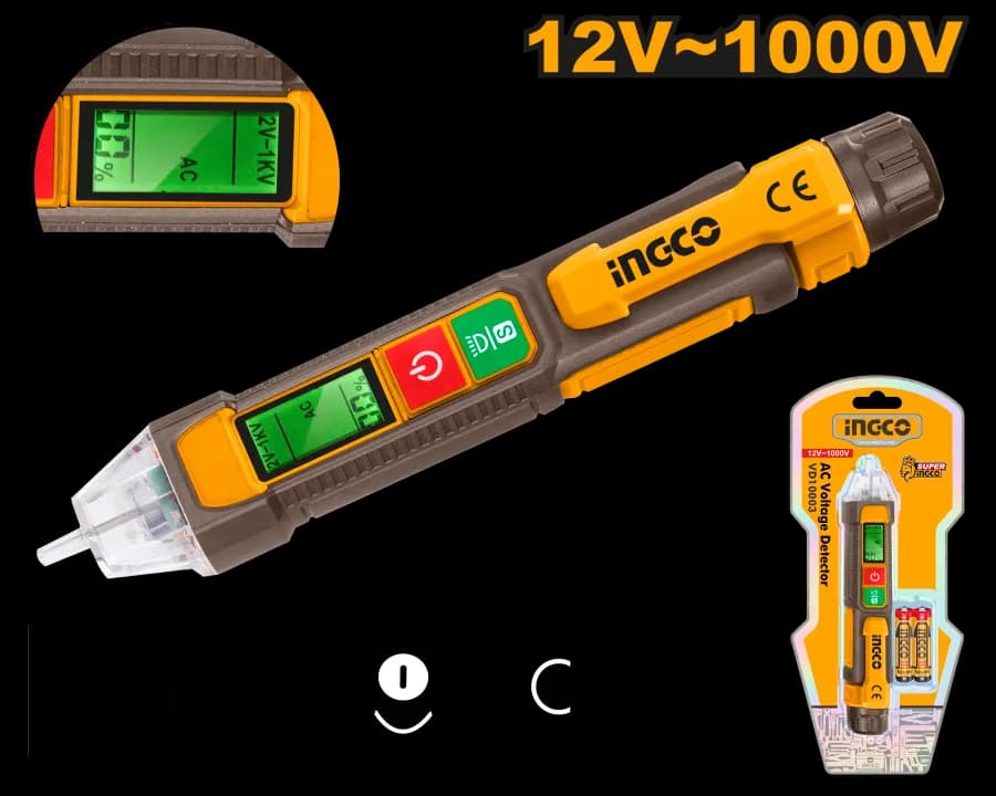 Comprobador Voltaje 12V-1000V Ingco.