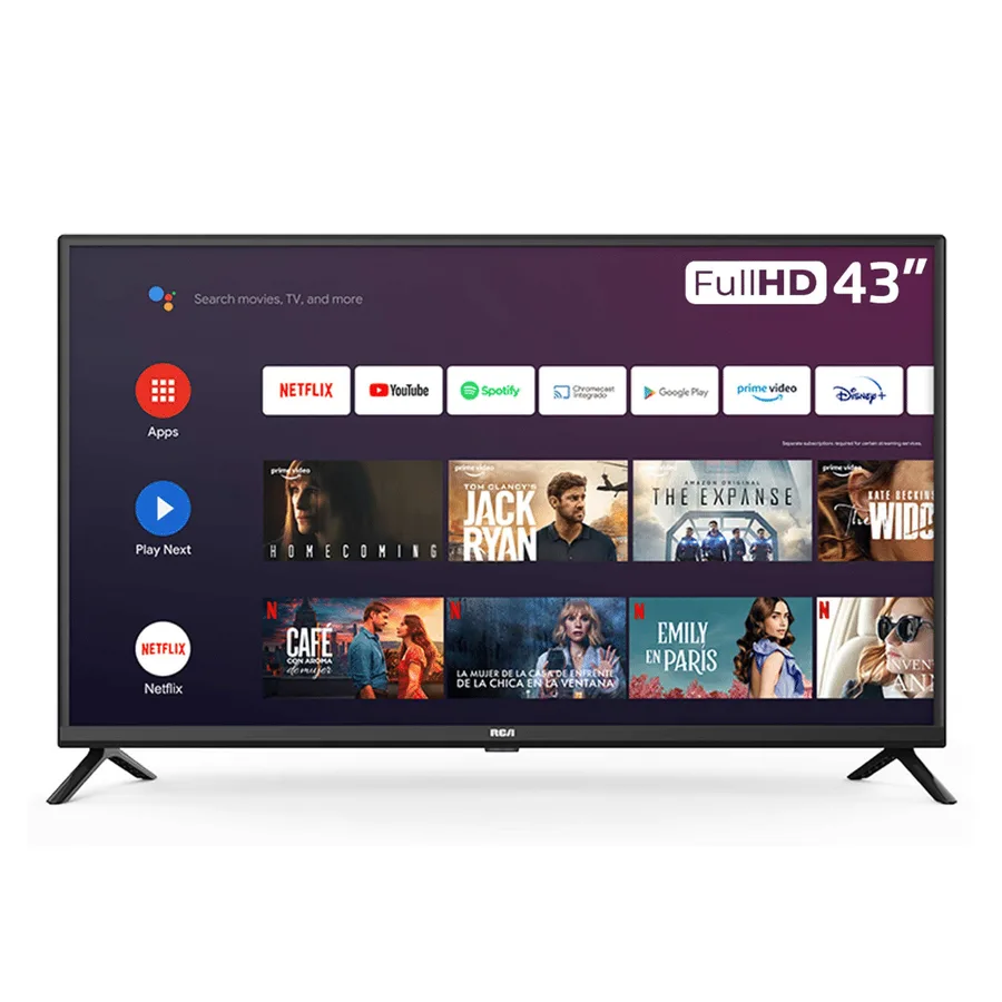 Televisor TV RCA 43" LED Smart 43RCA683GT 1 Puerto USB 2.0, Conector DE Audio Digital, 3 Hdmi, Conector DE Antena, 1 RJ45HDR Google Play