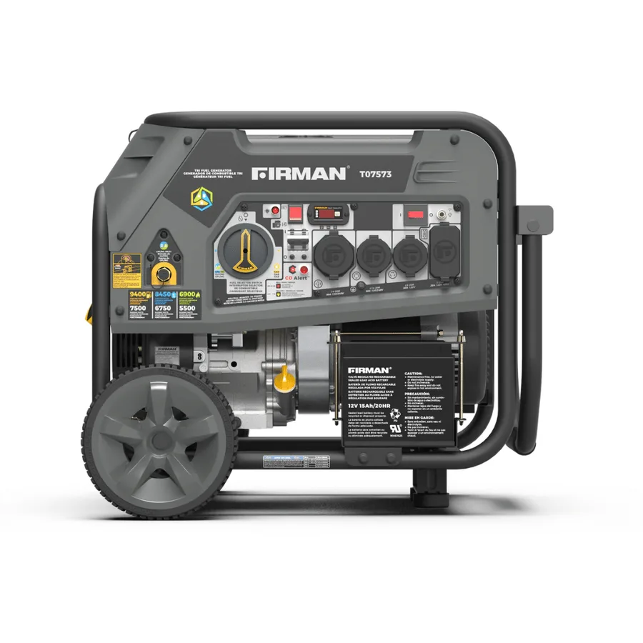 Generador Electrico A Gasolina Americano FIRMAN 9400W (9.4KW) (gasolina, Gas Doméstico Ó Propano) (8 Galones – 30 Litros) (tri Fuel) (hasta  3
