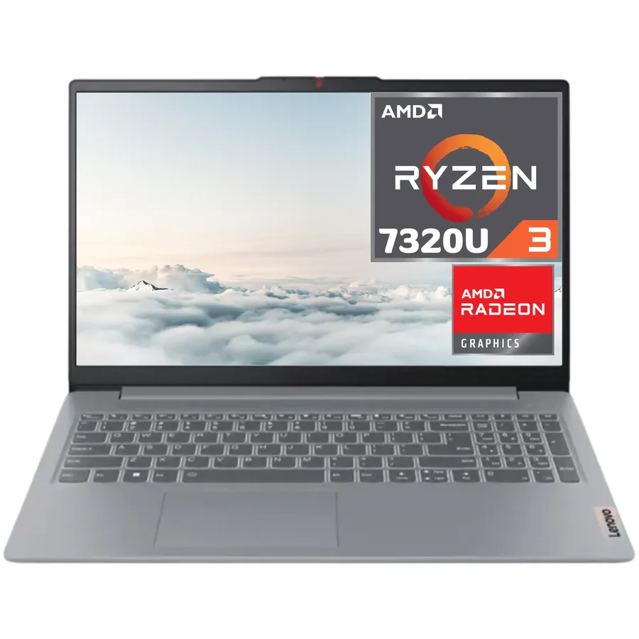 Laptop LENOVO Ideapad Slim 3 15AMN8 RYZEN 3 7320U RAM 8GB SSD512GB 15.6" FHD WIFI 6 Freedos Artic Grey Español – 82XQ00R6LM