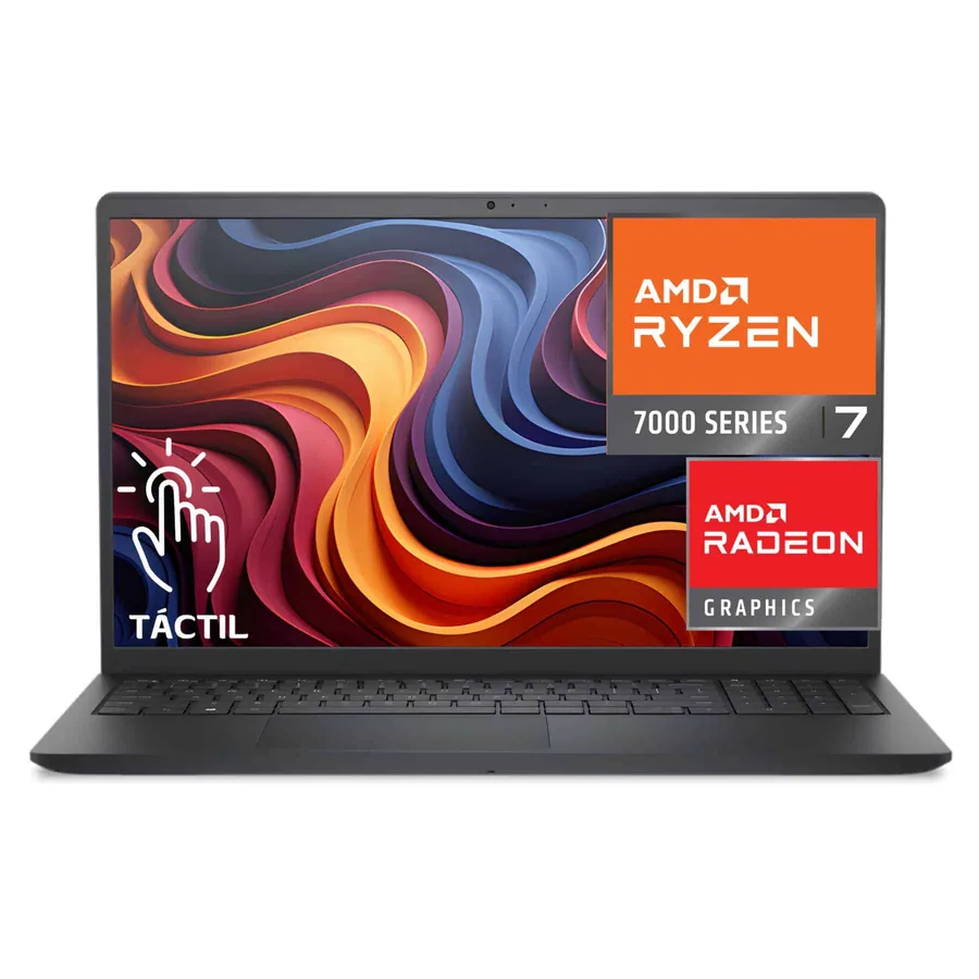 Laptop DELL DC15255 AMD RYZEN 7 7730U (7TH) (13VA EN Intel) RAM 16GB SSD 512 GB Pantalla 15.6" FHD (1920×1080) *touch* Windows 11 Home Ingle