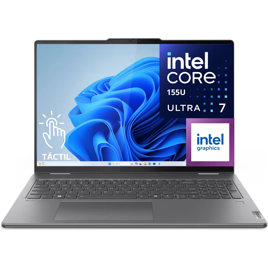Laptop LENOVO Yoga 7I 2-IN-1 16" 2K Touchscreen INTEL Core Ultra 7 155U RAM 16GB Memory 1TB SSD Storm Grey Ingles Windows 11 Home – 83DL0002