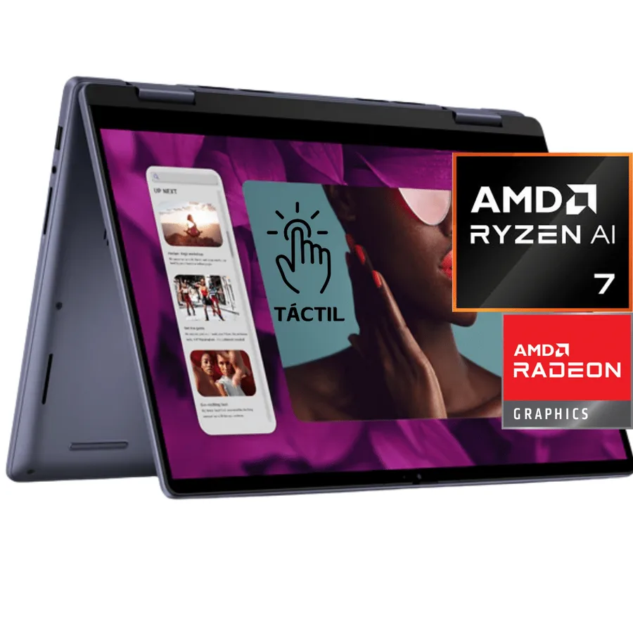 Laptop DELL 2-IN-1 DELL 14 Plus AMD RYZEN AI 7 350 (ai 300 Series) (hasta 66 Tops) RAM 16 GB (LPDDR5X-SDRAM 7500 Mt/s) SSD 1TB Pantalla 14" 