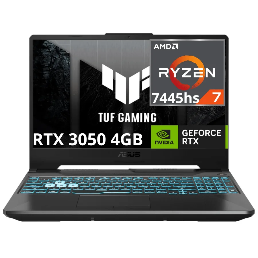 Laptop ASUS Tuf Gaming FA506N AMD RYZEN 7 7445HS RAM DDR5 8GB SSD 512GB M.2 15.6" FHD WV Nvidia Geforce Rtx 3050 (4GB GDDR6) Español Freedos