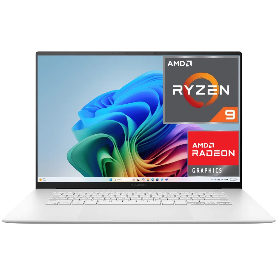 Laptop ASUS Zenbook S 16” 3K OLED Touch Screen Laptop Copilot+ PC AMD RYZEN AI 9 365 24GB Memory 1TB SSD Win 11 Scandinavian White – UM5606W