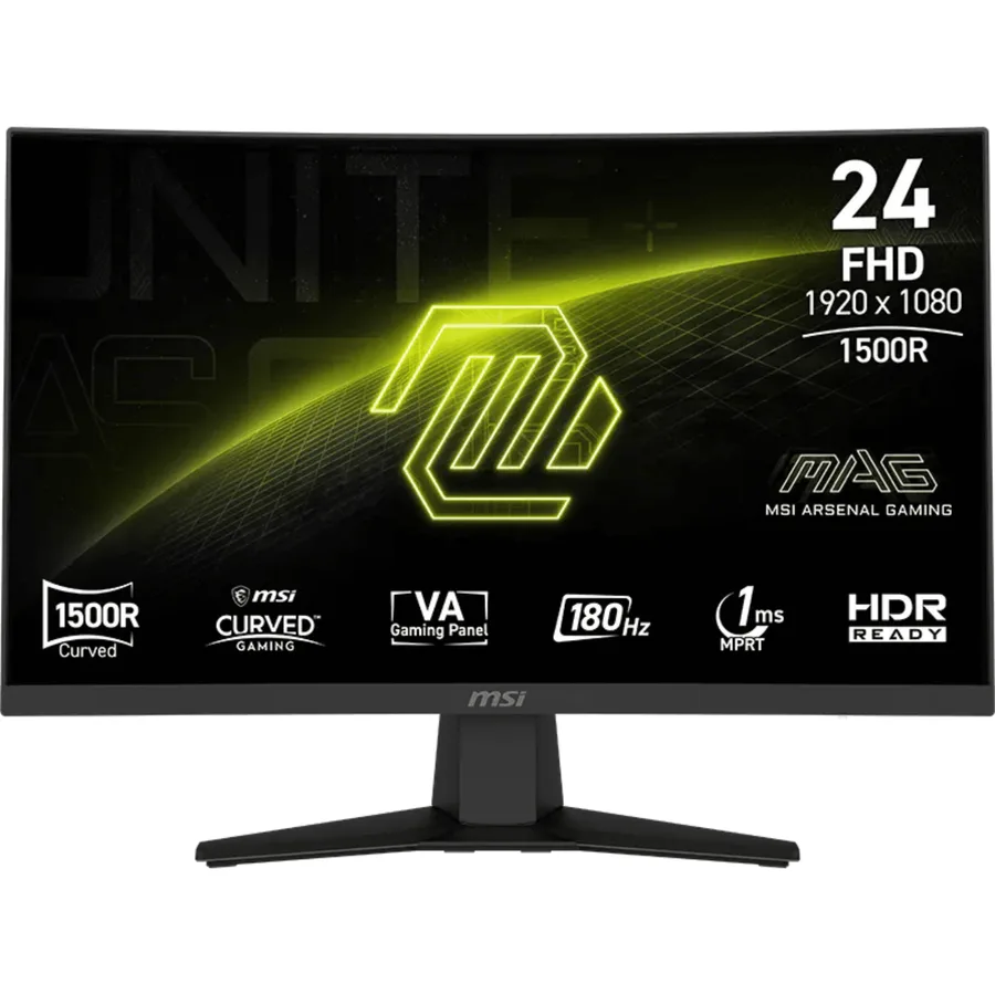 Monitor MSI MN Mag 24” 244C 24 VA FHD 1920×1080 16:9 1MS 4MS 180HZ HDMI DP Retail MN 296607 MAG244C
