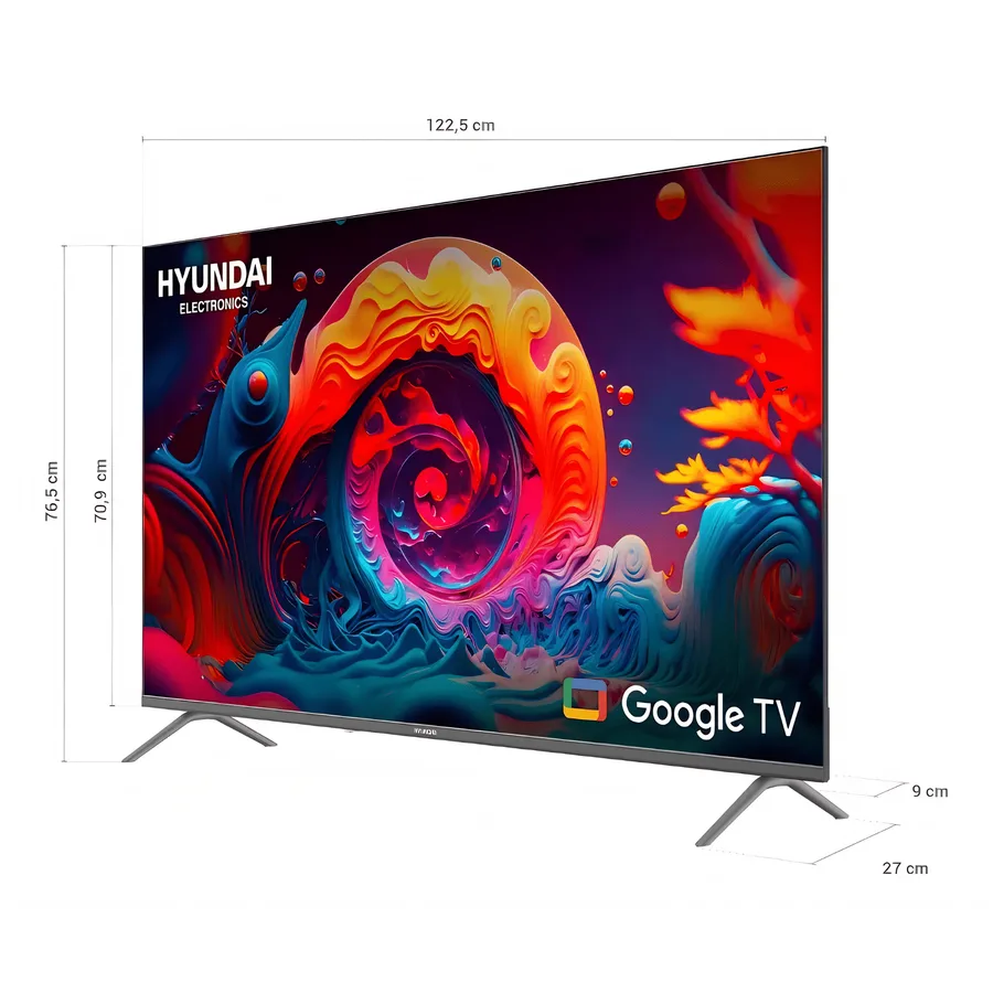 Televisor TV Hyundai 55" ELED5529QC QLED 4K UHD (3840×2160) HDR10 Android 16GB Rom 2GB RAM BL 5.0 WIFI 2XHDMI 2XUSB – LED5529QC CO 3