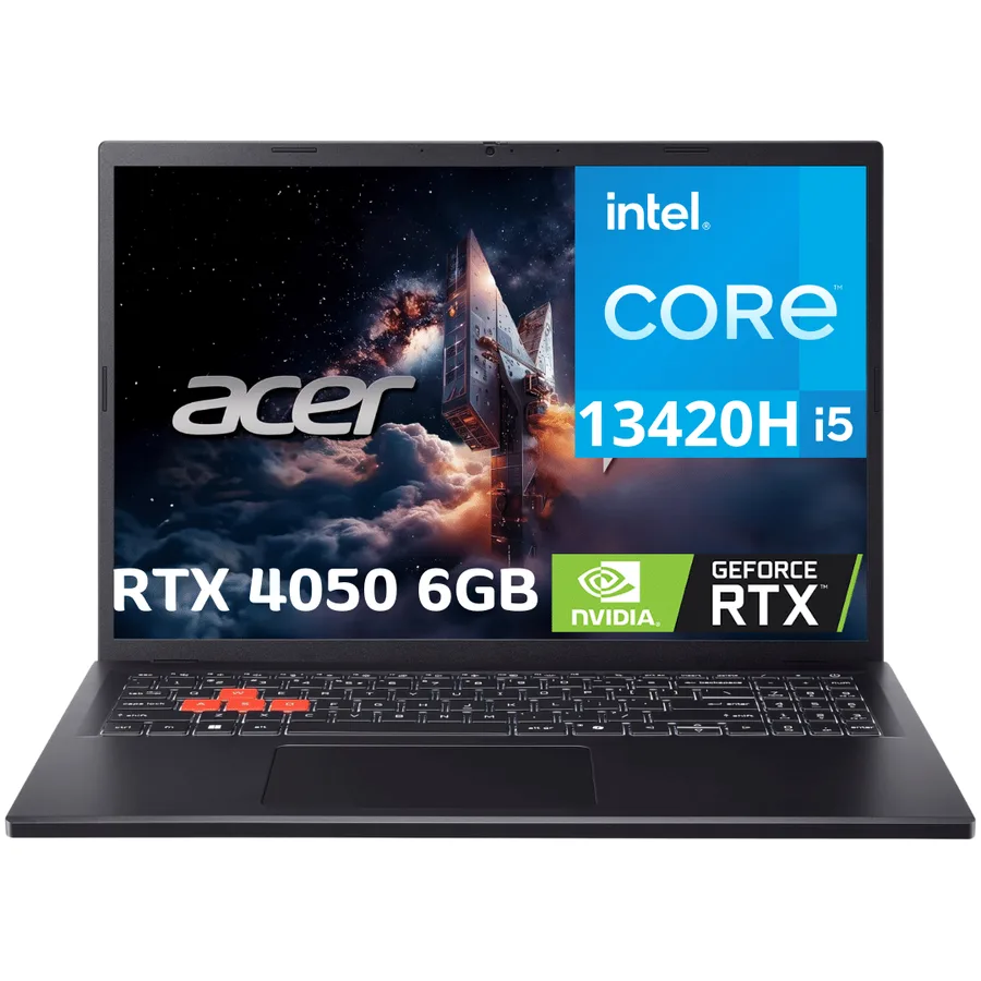 Laptop ACER Nitro NL16-71G-58BW INTEL Core I5 13420H (13VA) RAM 8GB DDR5 SSD 512GB Nvme Nvidia Geforce Rtx 4050 6GB 16" Lcd (1920×1200) 165H
