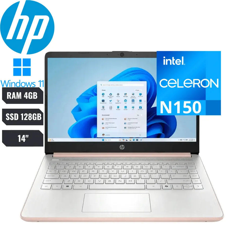 Laptop HP 14-DQ6105DX INTEL N150 RAM 4GB SSD 128GB Ufs 14" (1366 X 768) (hd) Windows 11 Home Pale Rose Gold – 199764967817 – D0SN9UA3-ABA 2