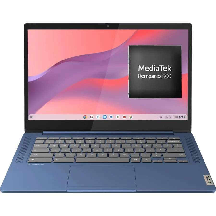 Laptop LENOVO Slim 3 Chromebook Mediatek Kompanio 520 RAM 4GB SSD 64GB Emmc 14" (1920×1080) Chrome OS Blue – 82XJ004AUS