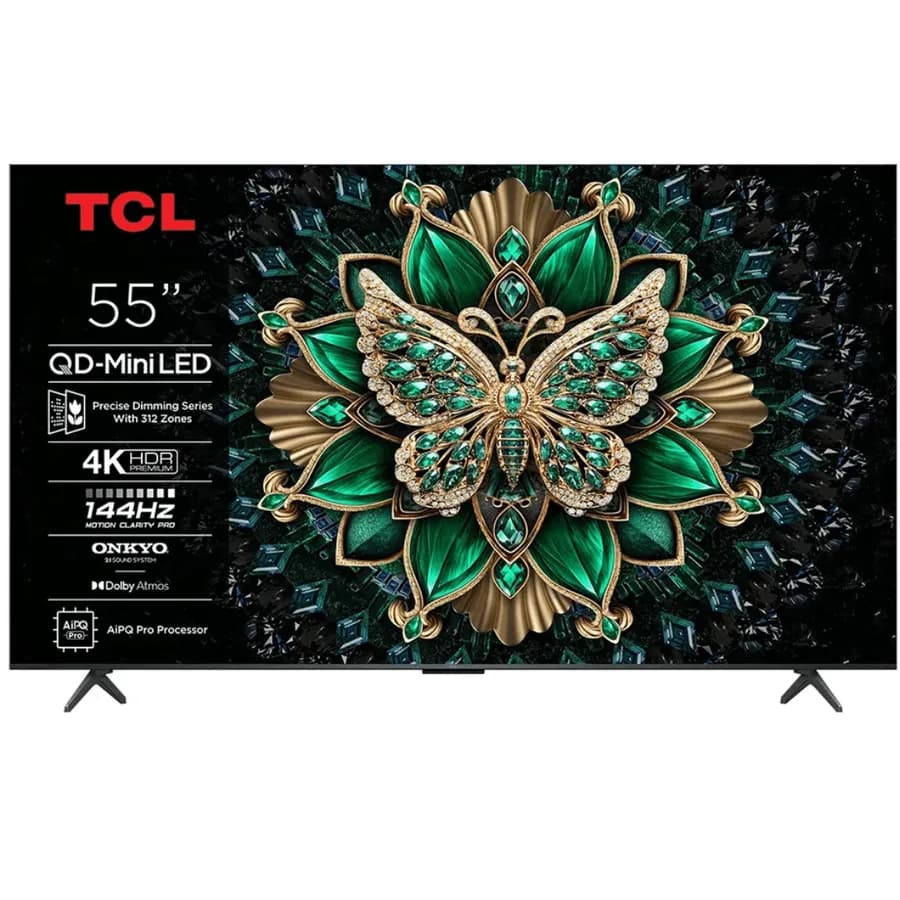 Televisor TV TCL 55" 55C6K QD Mini LED Smart Voice Control Bluetooth + Barra TCL 45H