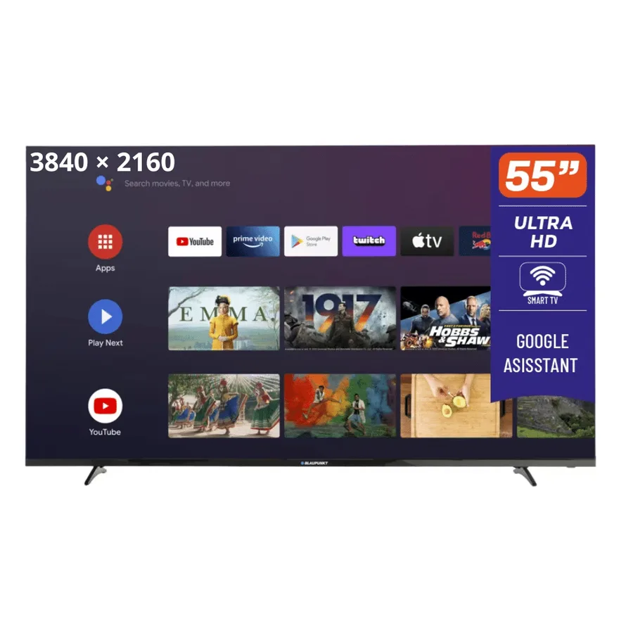 Televisores Blaupunkt/televisor Blaupunkt 55TBKUHD 55 Pulgadas 4K UHD Google TV HDMI USB Bluetooth – 6921041105452 – 55TBKUHD