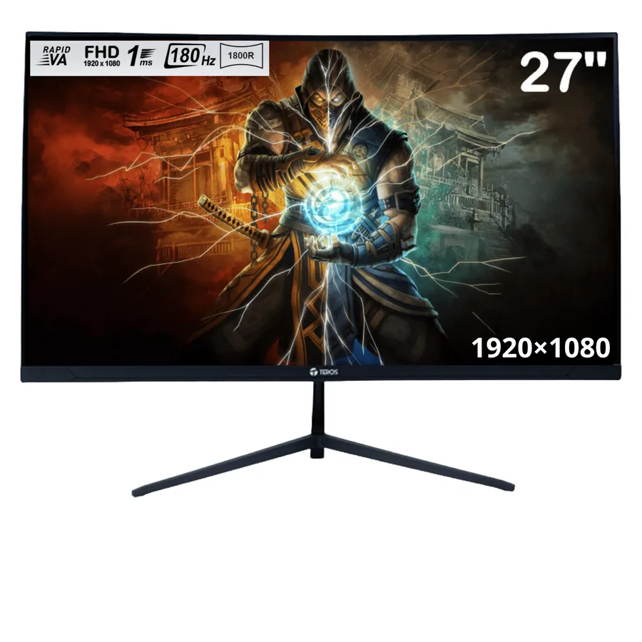 Monitor Teros Gaming TE-2767G 27 Pulg Curvo Qhd VA 2560×1440 180HZ 1MS Audio Out HDMI DP – TE-2767G