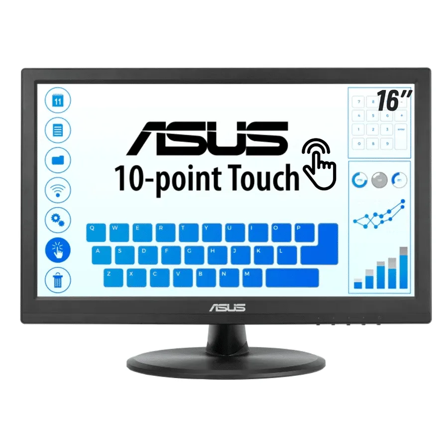 Monitor ASUS/VT169HE Touch Plano Ips/ 15.6 Pulg / FHD 1920×1080/ 220NIS / 60HZ – 5MS / HDMI – VGA – 197105406087 – VT169HE