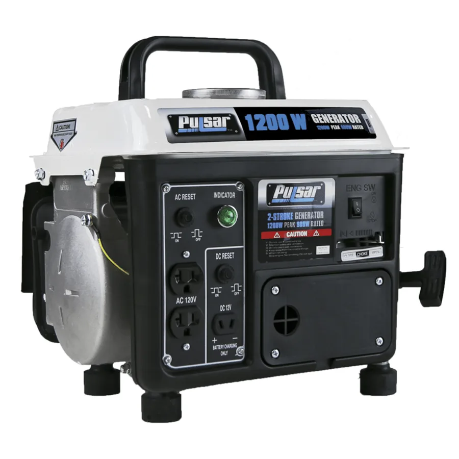 Generador Electrico A Gasolina Americano PULSAR 1200 Wts (1.2KW) Portable Gasolina / Aceite 2-STROKE Generator â 814726026530 â PG1202SA