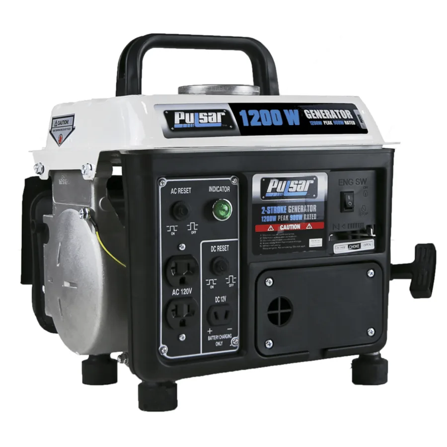 Generador Electrico A Gasolina Americano PULSAR 1200 Wts (1.2KW) Portable Gasolina / Aceite 2-STROKE Generator – G1200SG