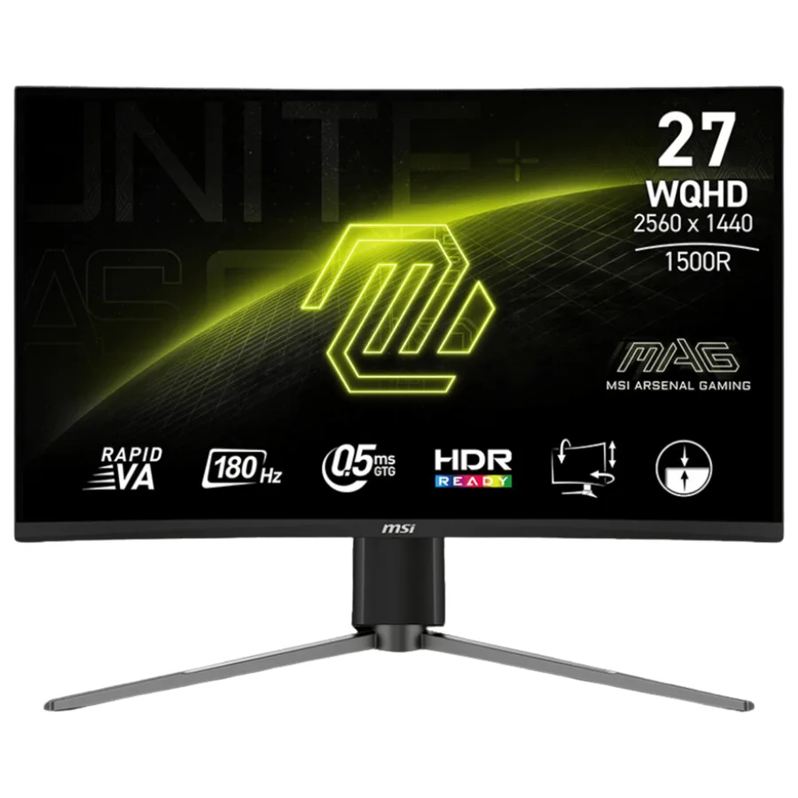 MSI Mag 27CQ6PF 27" Class Wqhd Curved Screen Gaming Lcd Monitor â 16:9 â Metallic Black | Sku MSI-MAG27F â Mon â MSI-MAG27F â MSI â 82414234