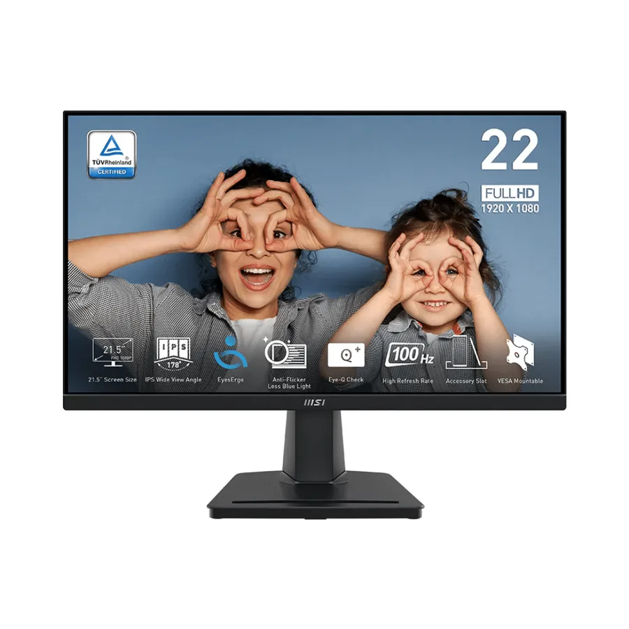 MSI Pro MP225 â PROMP225 â Business Productivity Monitor â 21.45" VA FHD 100HZ Adaptive-sync Display â HDMI â VGA | Sku MSI-PMP225 â Mon â M