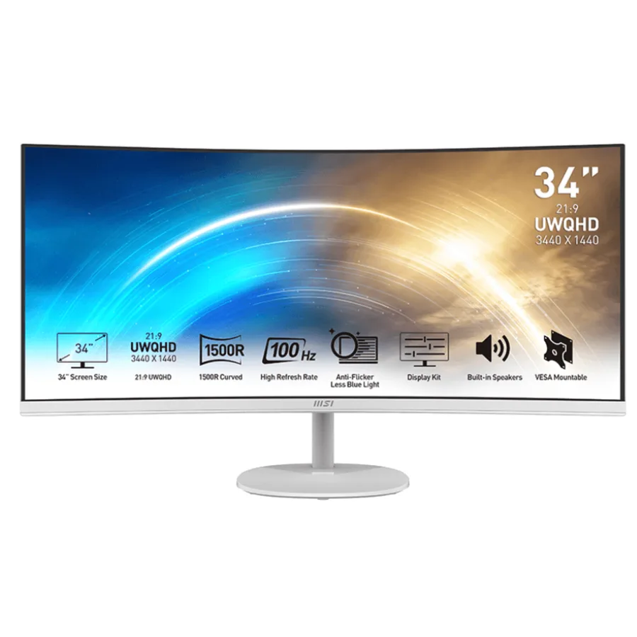 MSI Pro MP341CQW â PROMP341CQW â Business Productivity Monitor â 34" VA Uwqhd 100HZ Freesync Display â HDMI â Displayport | Sku MSI-MP341C â